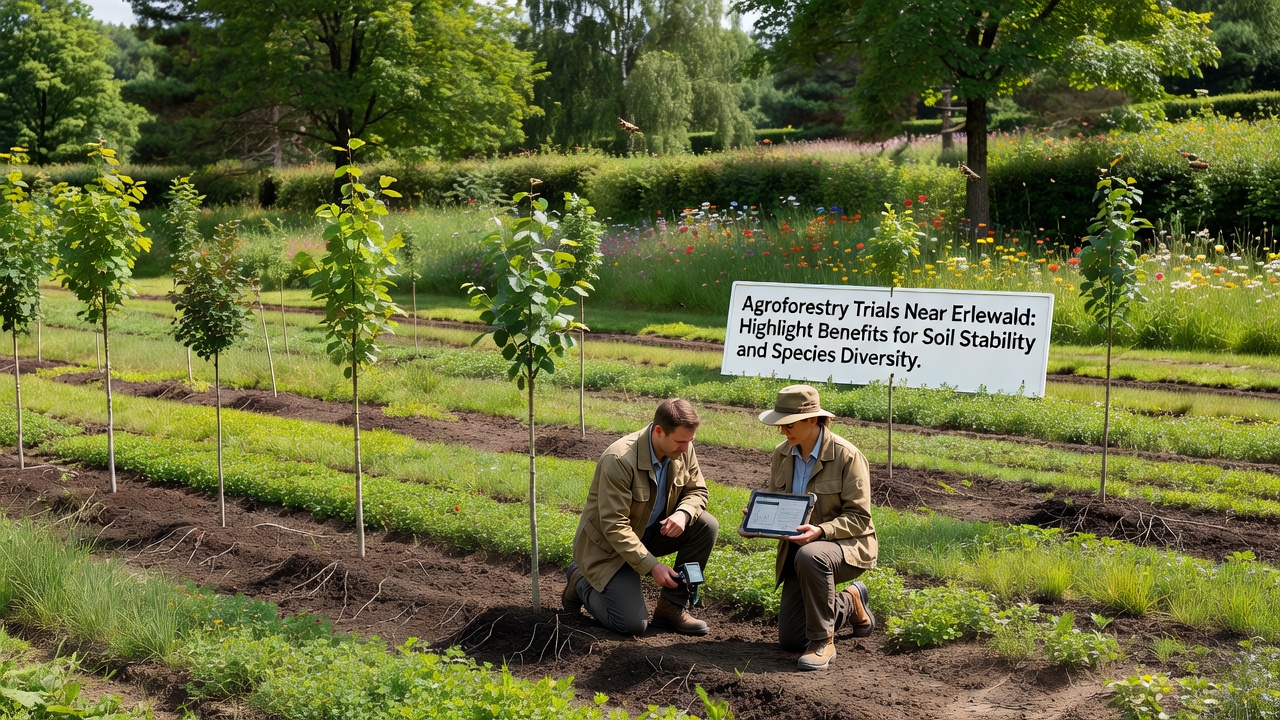 Close-up of soil profile and insect sampling in an Erlewald agroforestry plot